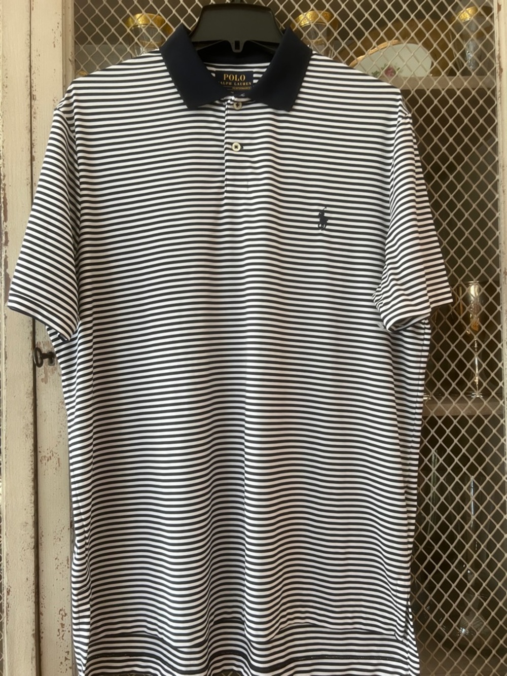 Polo by Ralph Lauren Men's Blue & White Striped Polo Shirt. Never worn. Lite